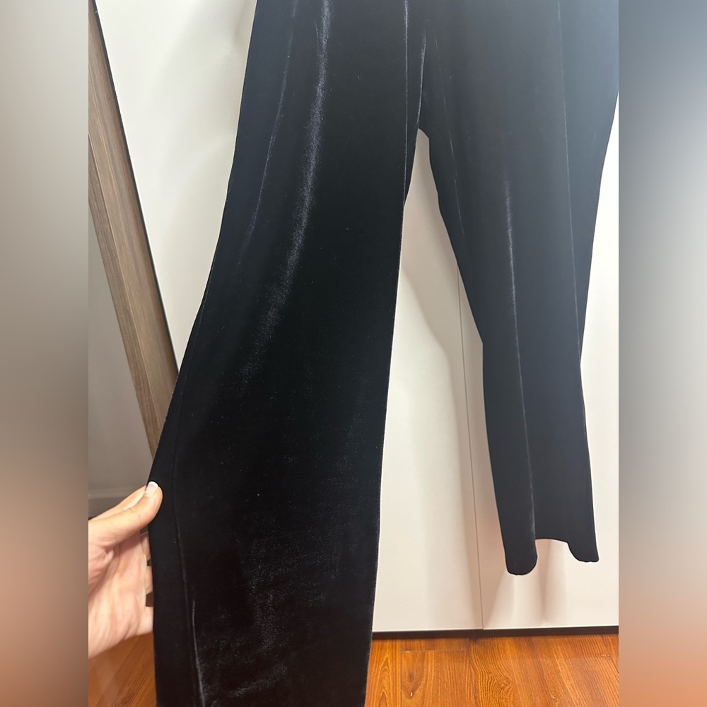 Joseph Black Velvet Wide-Leg Trousers